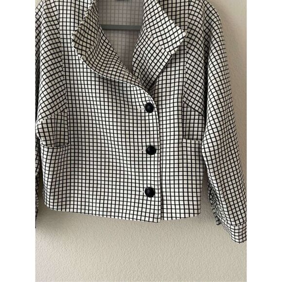 Cabi windowpane‎ cropped moto jacket xs - Picture 2 of 7